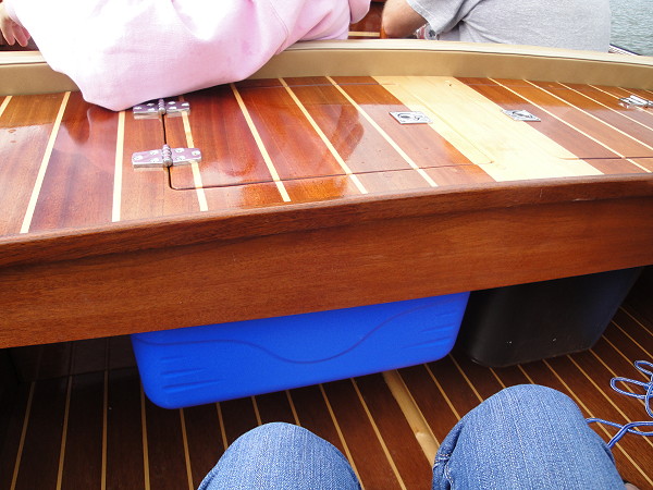 Bob's wife wanted a place to put trash and other stuff so the boat wouldn't get cluttered