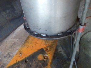 Tacking & welding outer barrel flange.