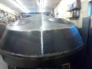 View of turret offsets in finished dry placement.