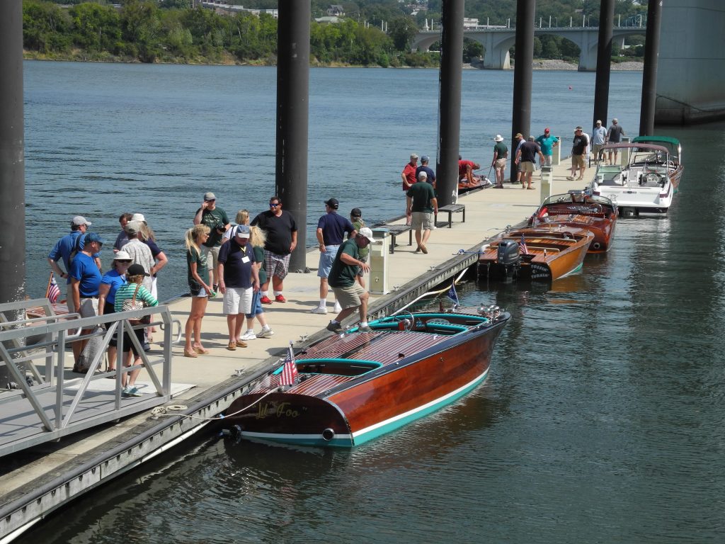 Our motley crew and boats at the dock in Chattanooga!